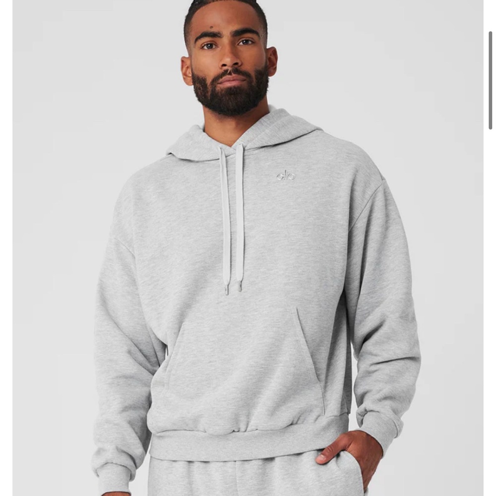 Alo Accolade Men's Large Hoodie Sweatshirt Grey Yoga